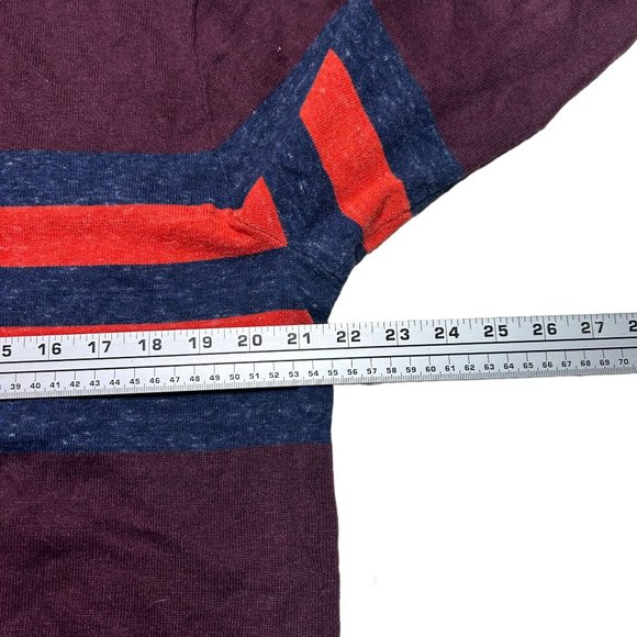 Gap Sweater Mens Large Maroon Striped Long Sleeve Crew Neck Casual Pullover - Picture 5 of 8